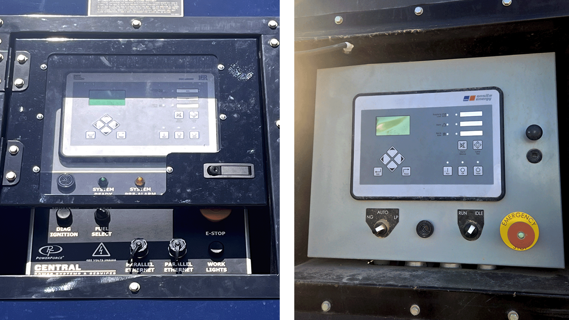 Generator Controls before and after refurbishment