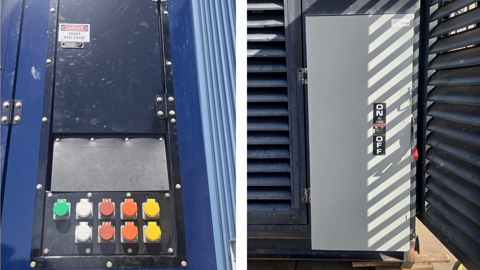 Control panels before and after refurbishment